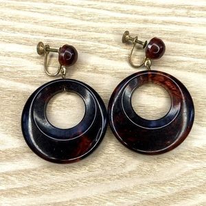 Beautiful vintage Amber dangle earrings tested